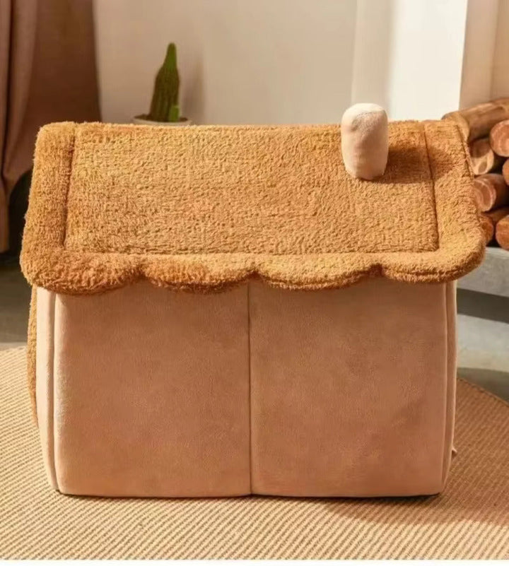 Foldable Dog House Bed | Soft Cushion Fabric | Portable Warm Kennel