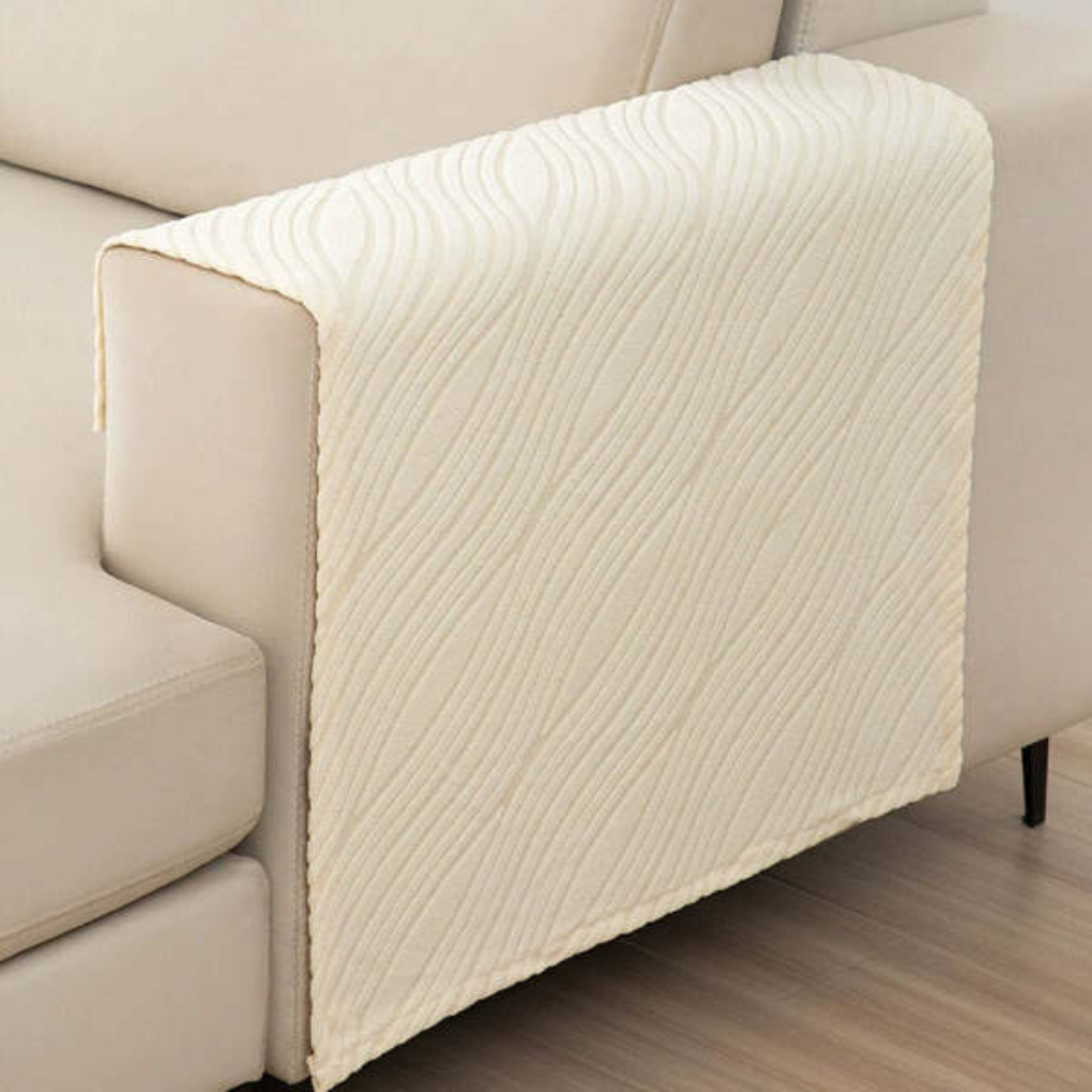 Soft Furry Non-Slip Sofa Armrest Cover Set