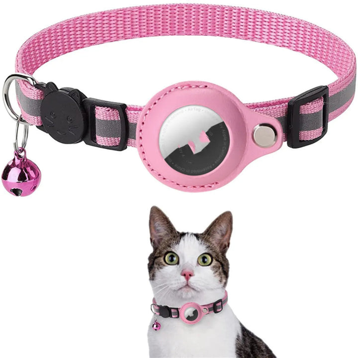 Reflective Nylon Pet Collar with AirTag Holder