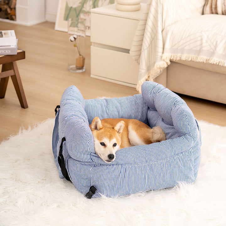 Portable Dog Car Seat Bed | Soft Fabric Booster Bed | 3-in-1 Travel Carrier | Large Dogs
