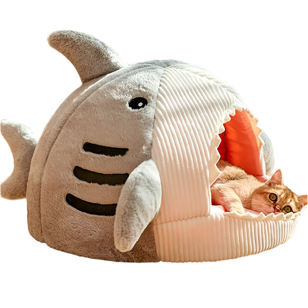 SharkSnuggle Warm Cartoon Pet Cave Bed