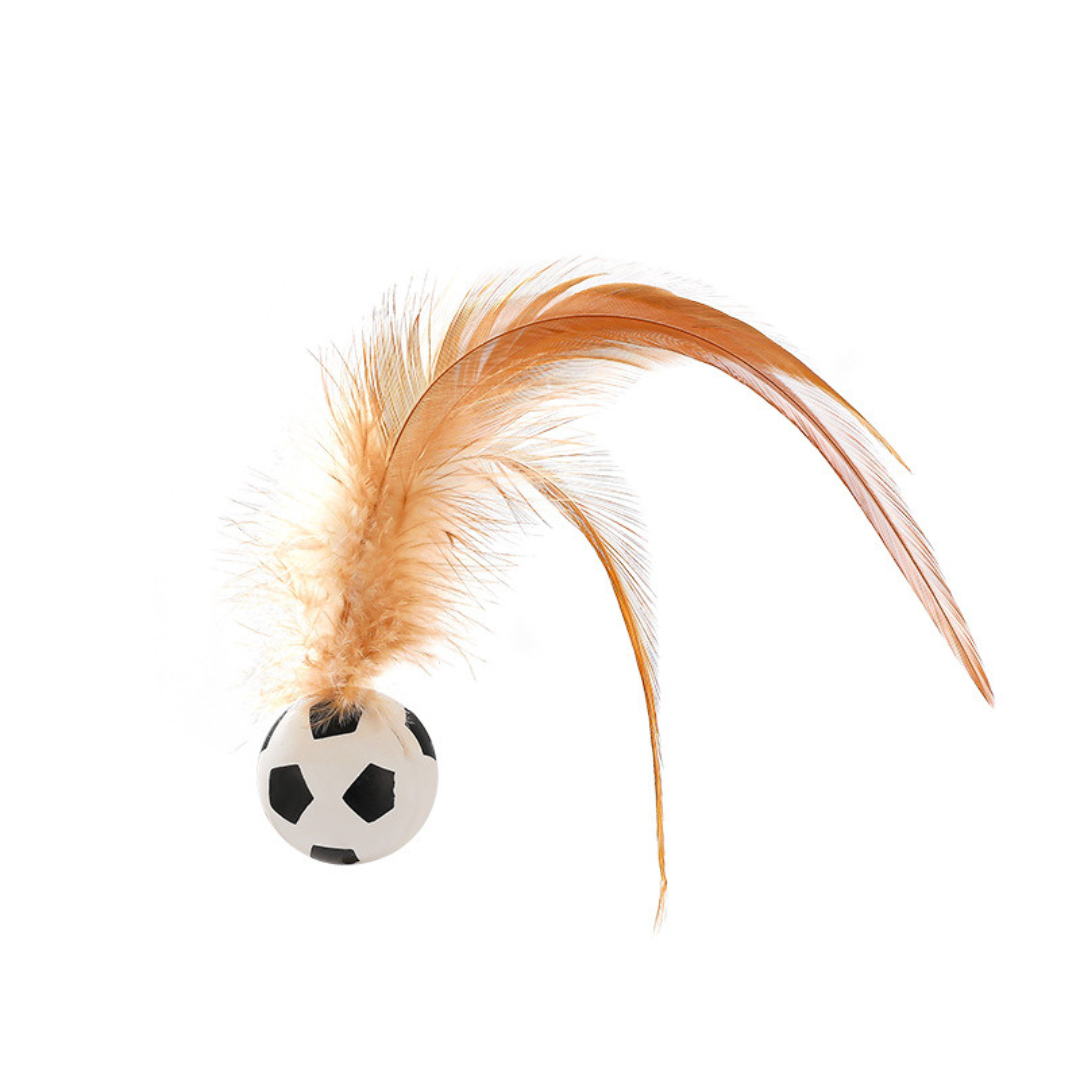 Cat Feather Rubber Ball Toy