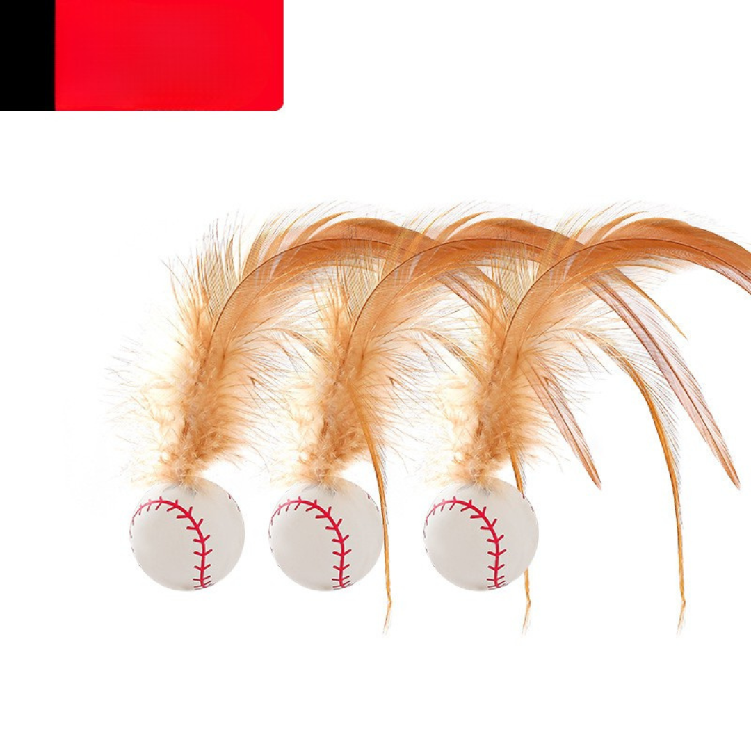 Cat Feather Rubber Ball Toy