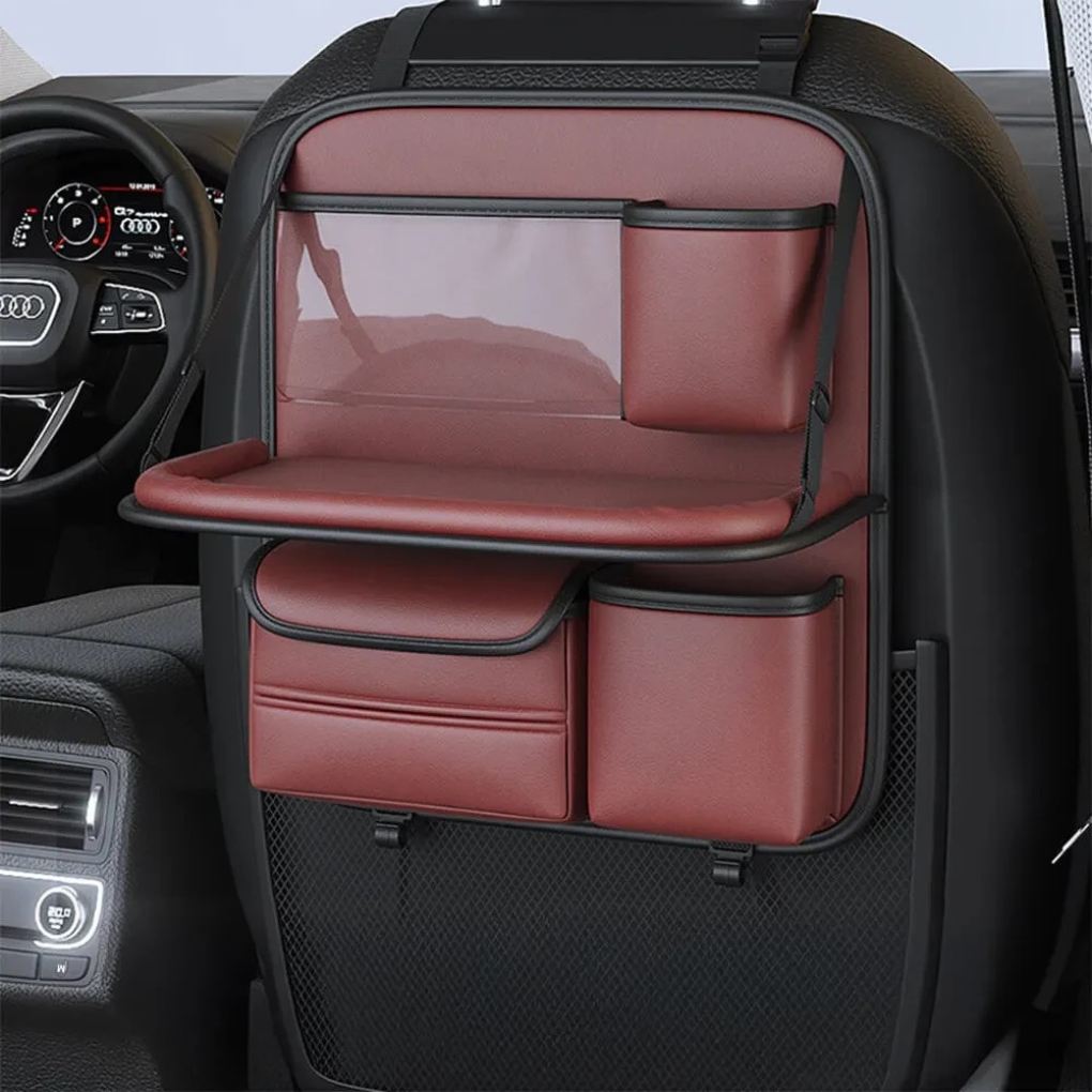Car Back-Seat Foldable Organizer with Tray Table