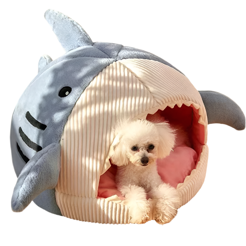 SharkSnuggle Warm Cartoon Pet Cave Bed
