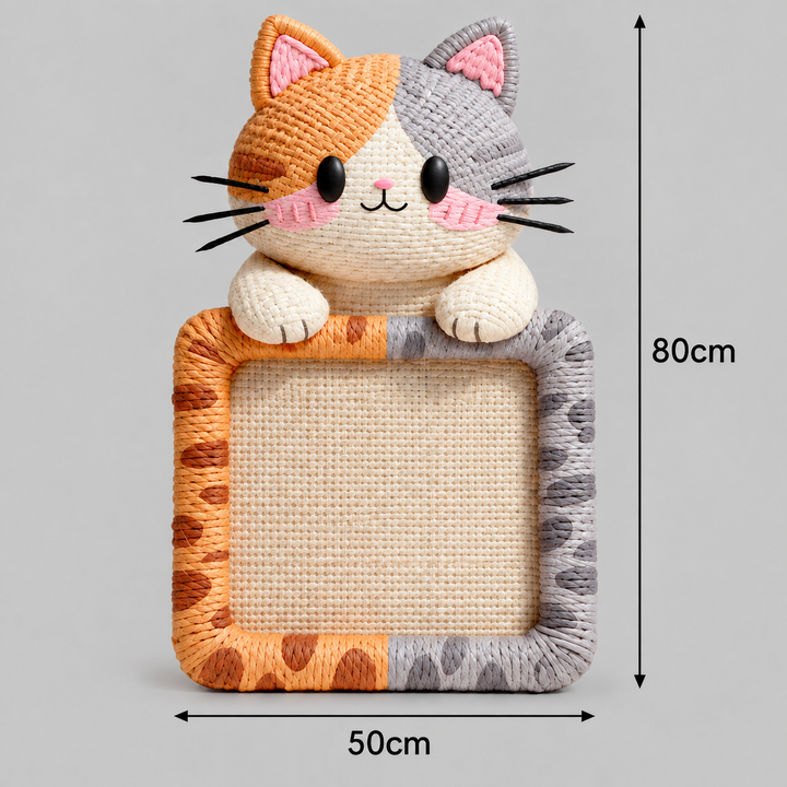 2in1 Woven Self-Adhesive Cat Scratching Mat & Furniture Protector with Interactive Toy