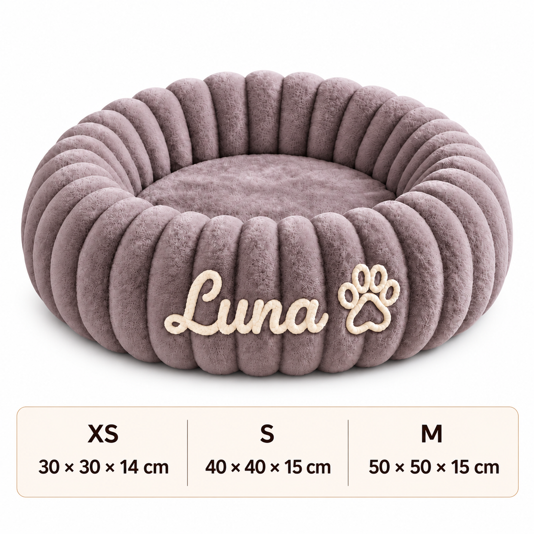 Personalized Round Fluffy CAT Bed