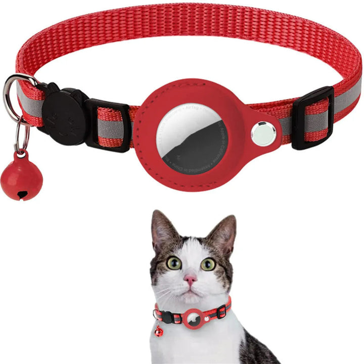 Reflective Nylon Pet Collar with AirTag Holder