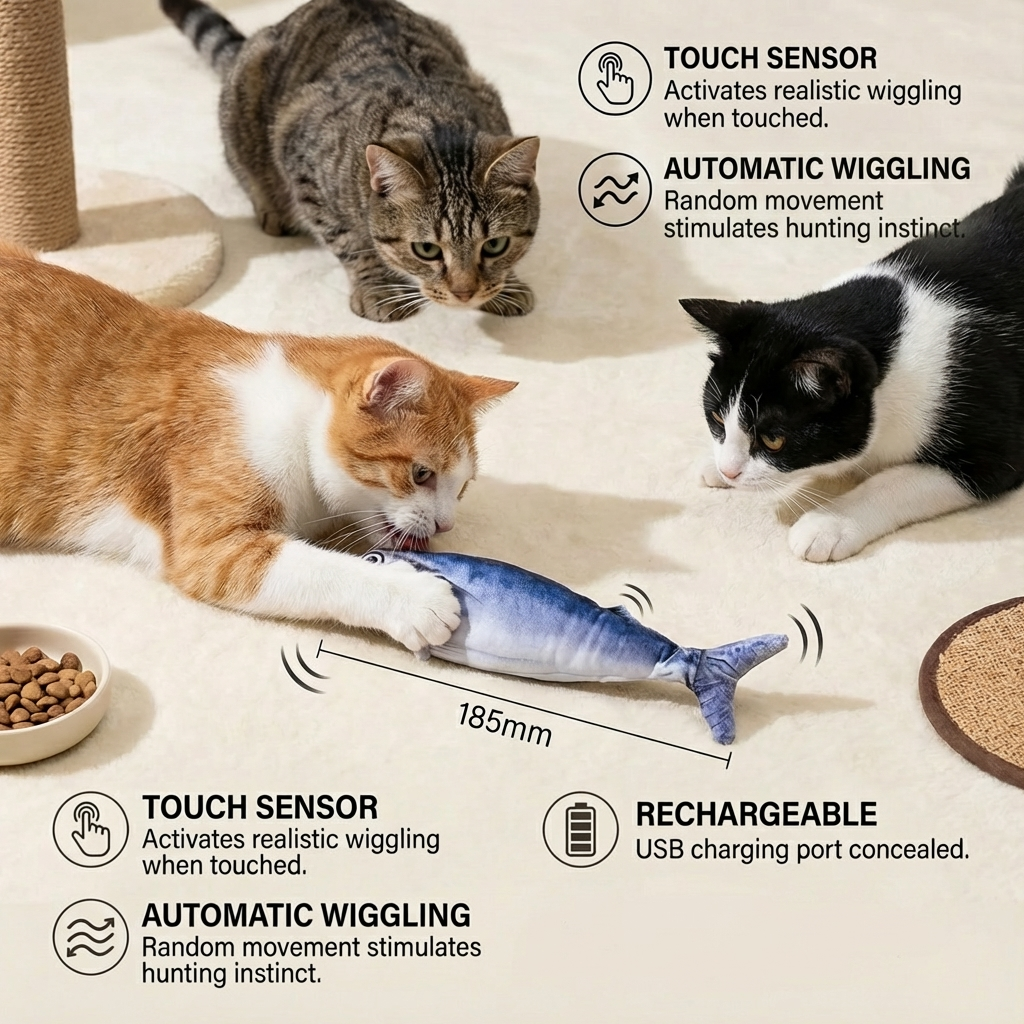 Interactive Wiggly Fish Cat Toy