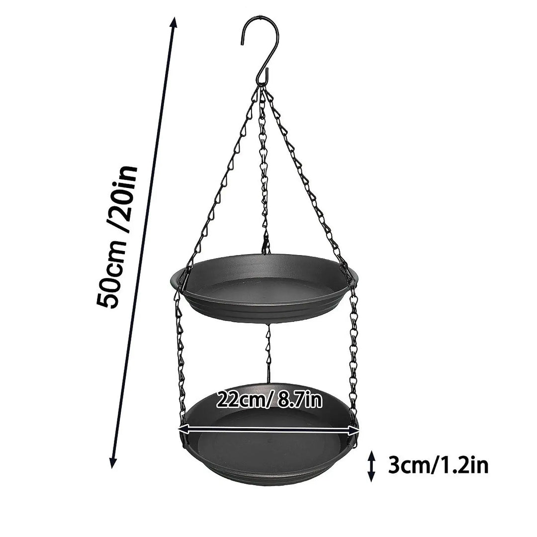 FeatherFeast Dual Bowl Hanging Bird Feeder