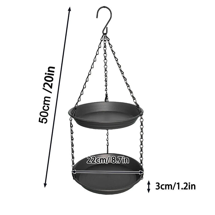 FeatherFeast Dual Bowl Hanging Bird Feeder