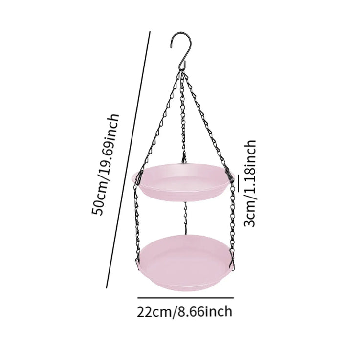 FeatherFeast Dual Bowl Hanging Bird Feeder