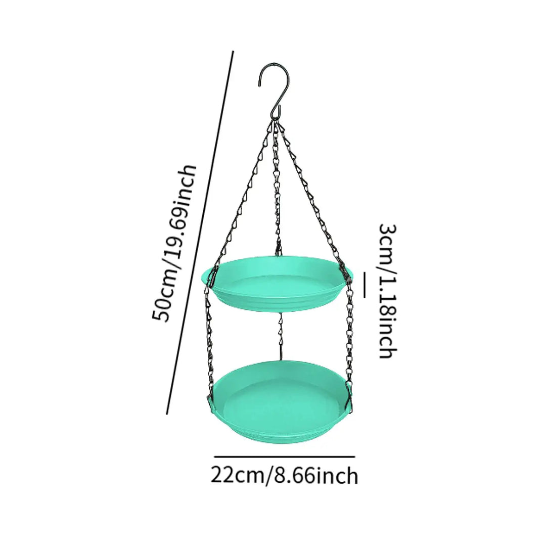 FeatherFeast Dual Bowl Hanging Bird Feeder