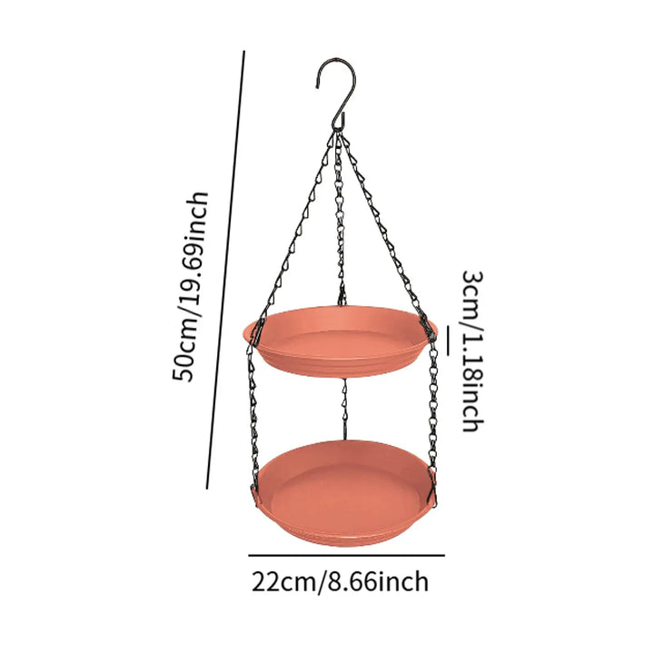 FeatherFeast Dual Bowl Hanging Bird Feeder