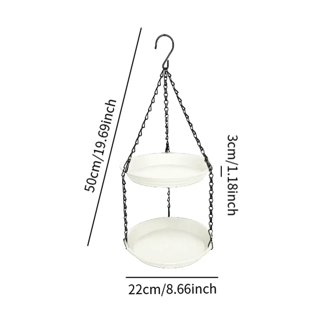 FeatherFeast Dual Bowl Hanging Bird Feeder