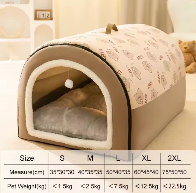 CozyCave Winter Dog Kennel & Warm Bed