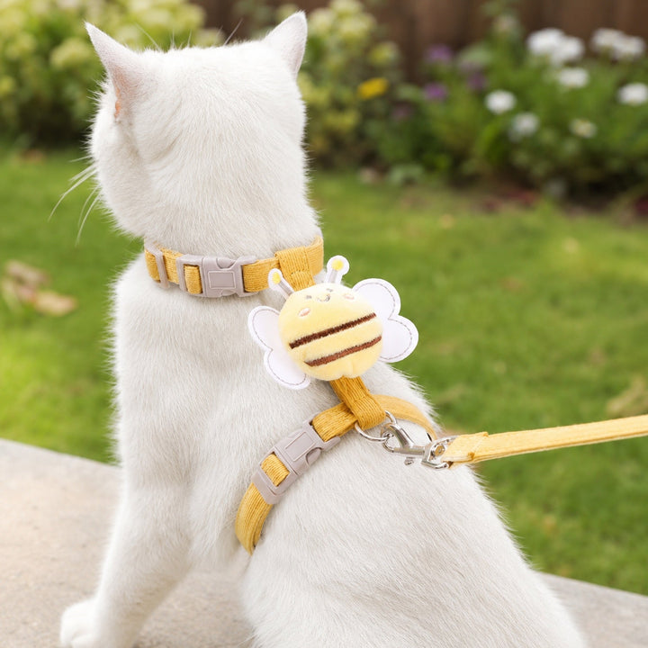 Bee Cat Harness & Lead Set | Adjustable Anti-Escape Fit | Lightweight Walking Set