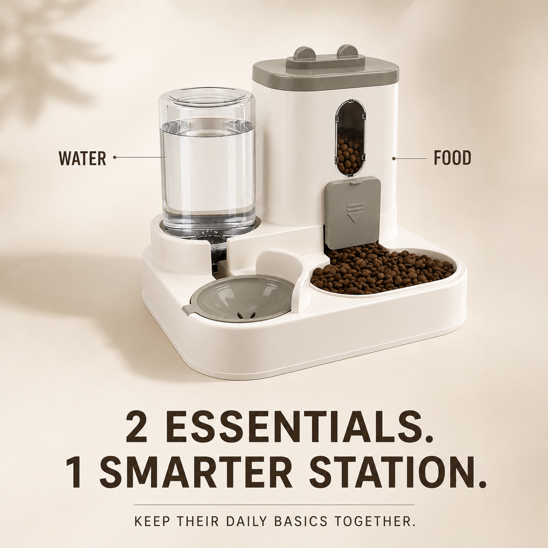 FeedFlow 2-in-1 Auto Food & Water Feeder