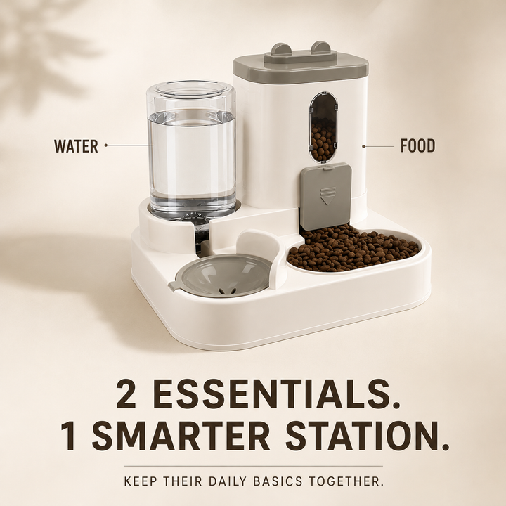 FeedFlow 2-in-1 Auto Food & Water Feeder