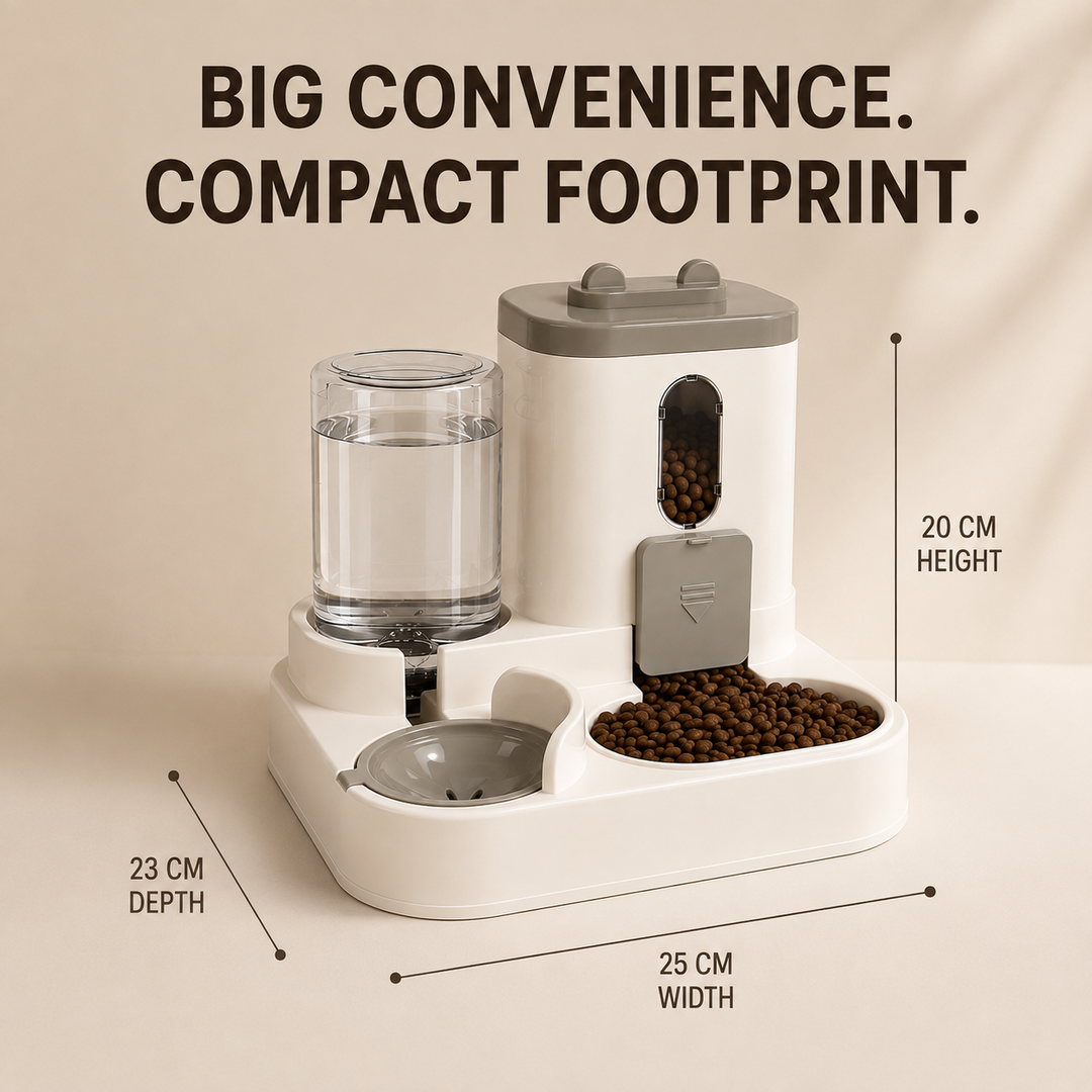 FeedFlow 2-in-1 Auto Food & Water Feeder