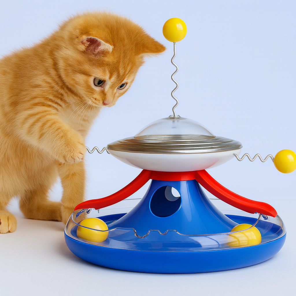 PlayUFO – Interactive Cat Toy with Feather & Ball