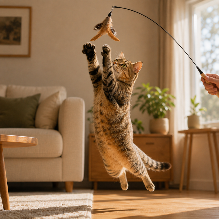 Feather Hunt Cat Wand