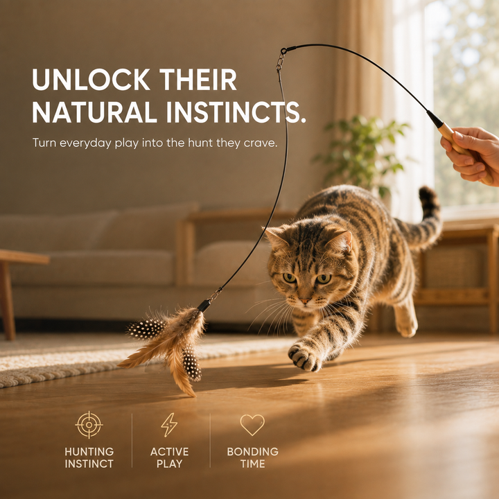 Feather Hunt Cat Wand