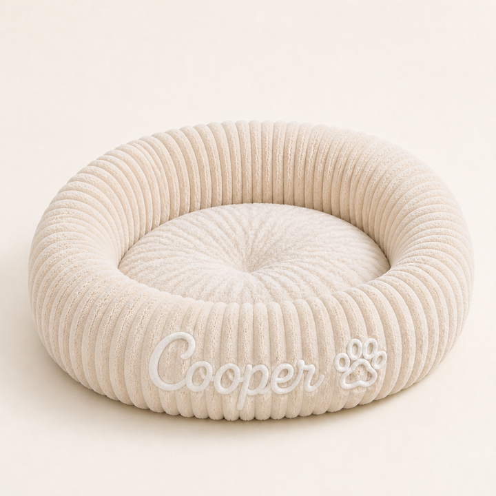 Personalized Round Fluffy Dog Bed