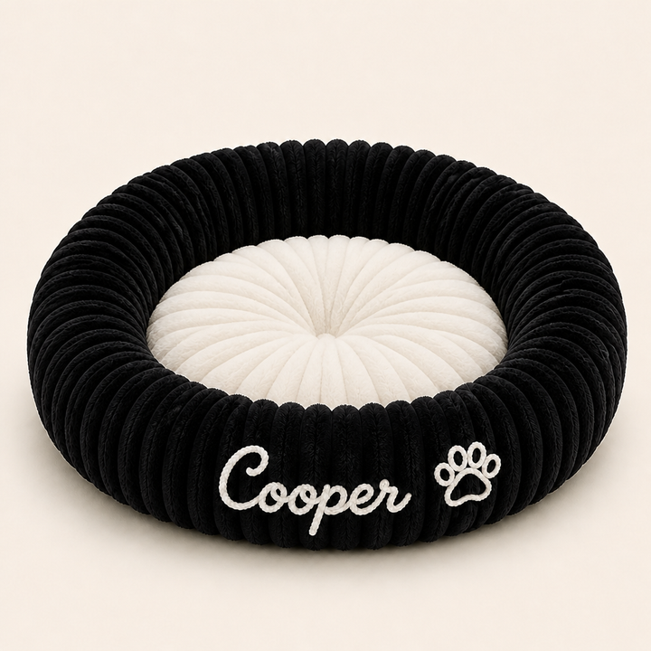 Personalized Round Fluffy Dog Bed