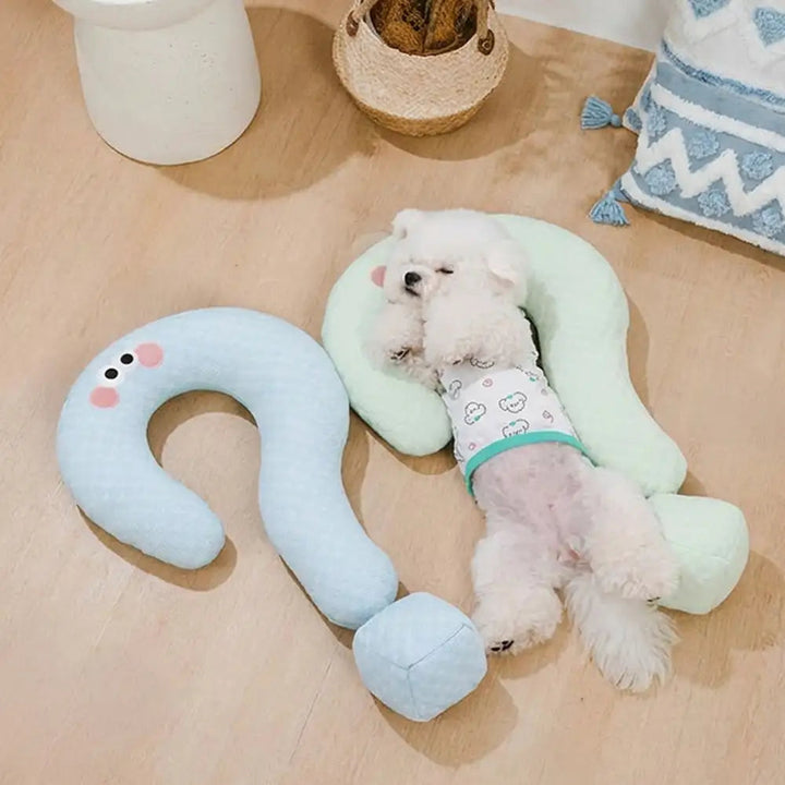 Cooling Dog Pillow | Ice Silk Question Mark Support Cushion