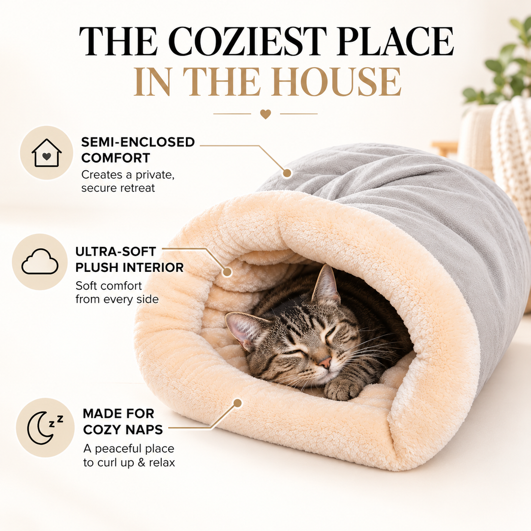 CozyNest Semi-Enclosed Winter Cat Sleeping Bag