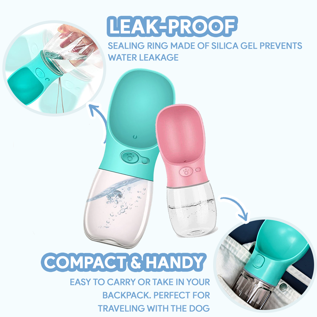 Portable Dog Water Bottle | Leakproof Travel Bowl | One-Hand Use | Durable for Walking Hiking