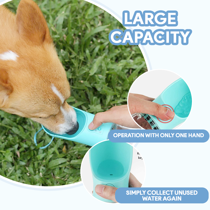 Portable Dog Water Bottle | Leakproof Travel Bowl | One-Hand Use | Durable for Walking Hiking