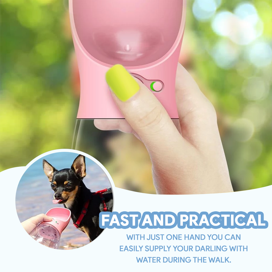 Portable Dog Water Bottle | Leakproof Travel Bowl | One-Hand Use | Durable for Walking Hiking
