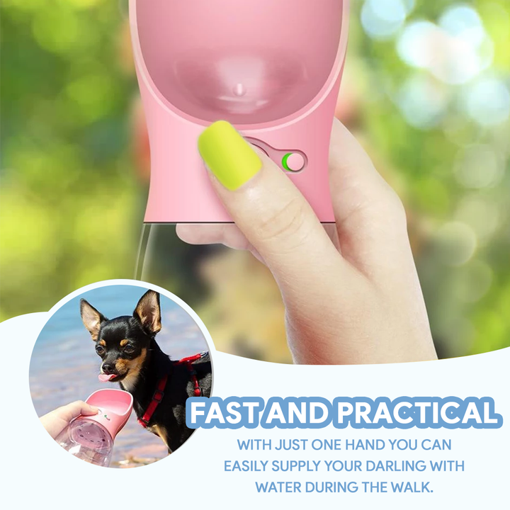 Portable Dog Water Bottle | Leakproof Travel Bowl | One-Hand Use | Durable for Walking Hiking