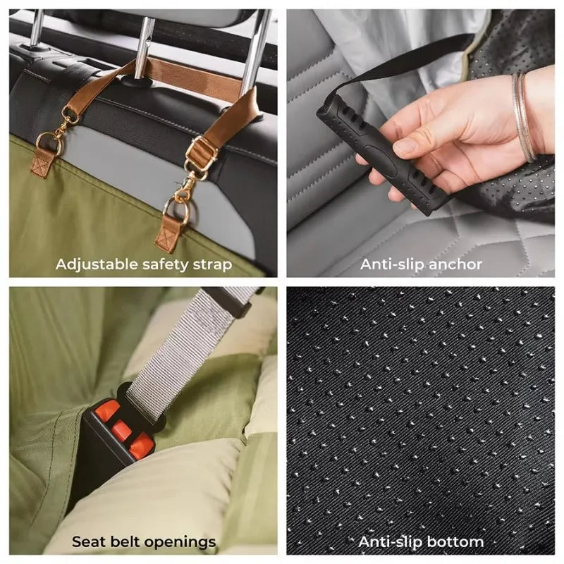 Dog Car Seat Bed | Travel Bolster Cushion  | Washable Soft Bed for Large Dogs