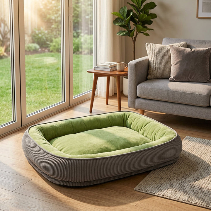 Dog Bed | Scratch Proof Suede Bed | Washable Removable Cover | Non-Slip Base | Indestructible