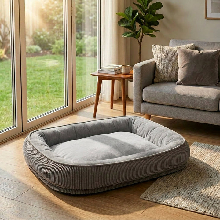 Dog Bed | Scratch Proof Suede Bed | Washable Removable Cover | Non-Slip Base | Indestructible