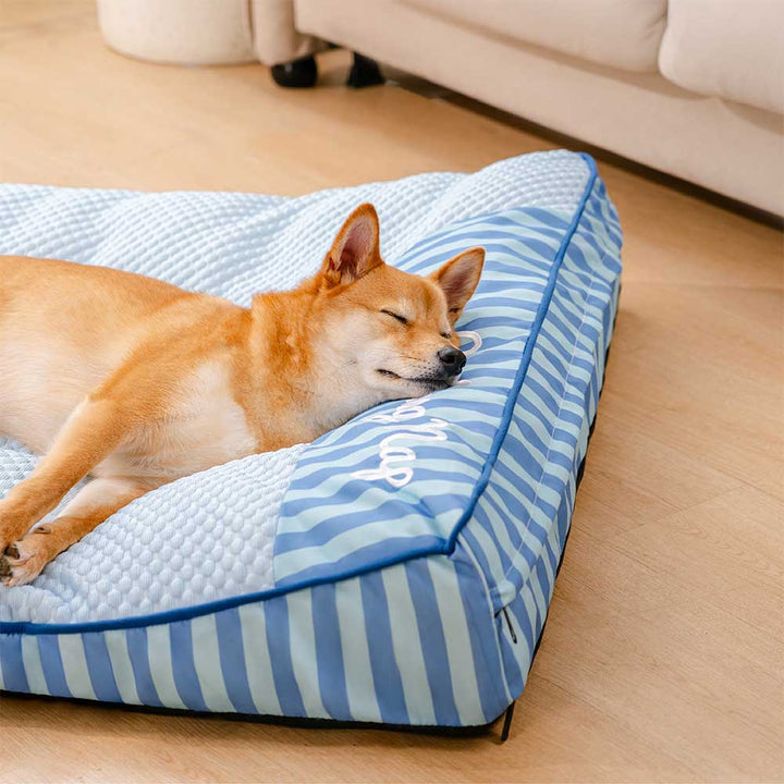 Cooling Orthopedic Dog Bed | Ice Silk Summer Bed | Memory Foam Joint Support | Washable Cover | Non-Slip | for Senior Dogs