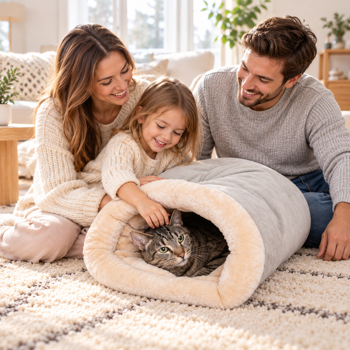 CozyNest Semi-Enclosed Winter Cat Sleeping Bag