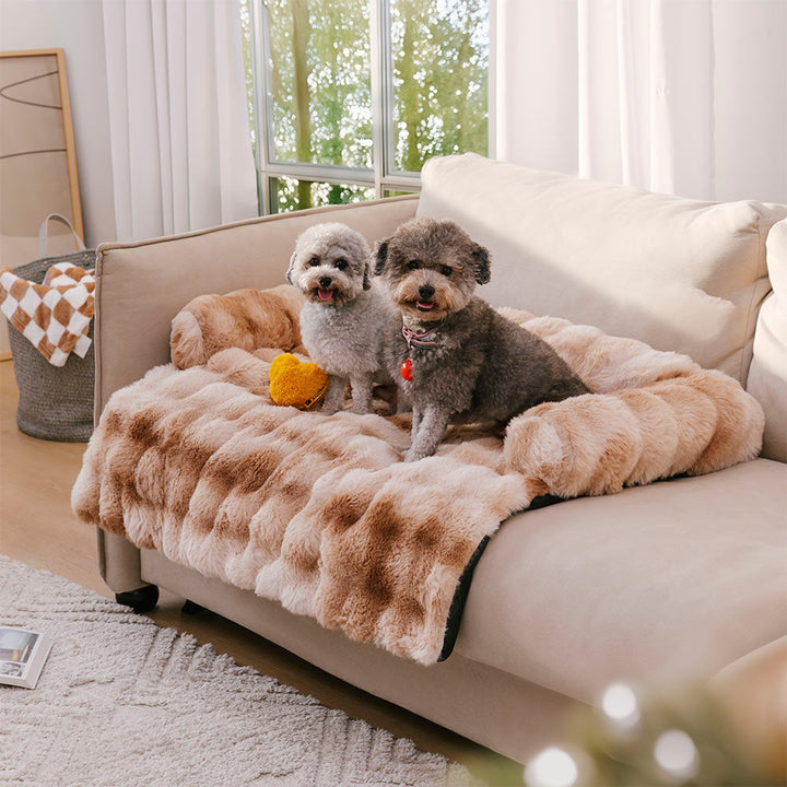 Dog Sofa Bed & Sofa Protector | Fluffy Plush Pet Mat | Washable & Non-Slip