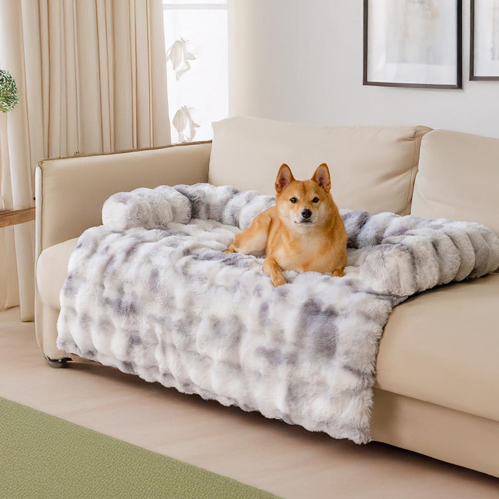 Dog Sofa Bed & Sofa Protector | Fluffy Plush Pet Mat | Washable & Non-Slip