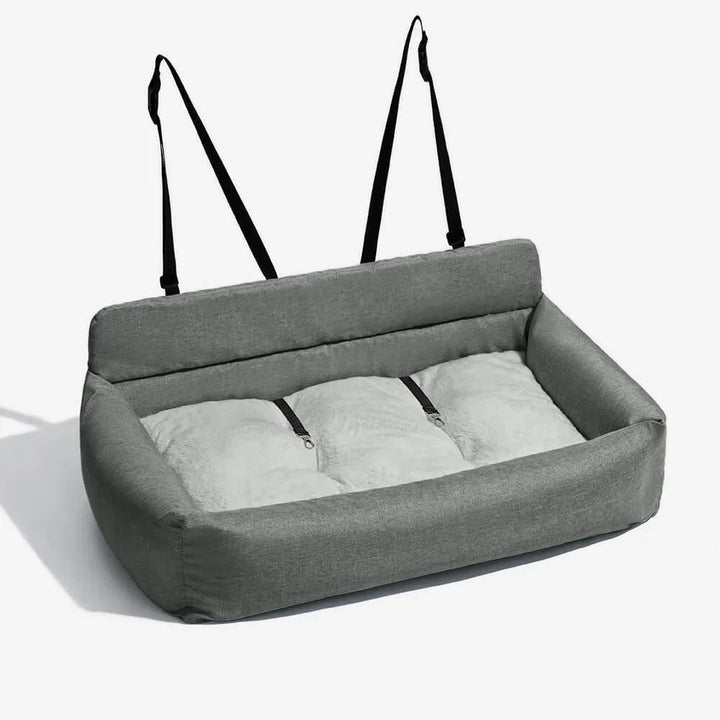 Dog Car Back Seat Bed | Washable Travel Bolster Seat Cover
