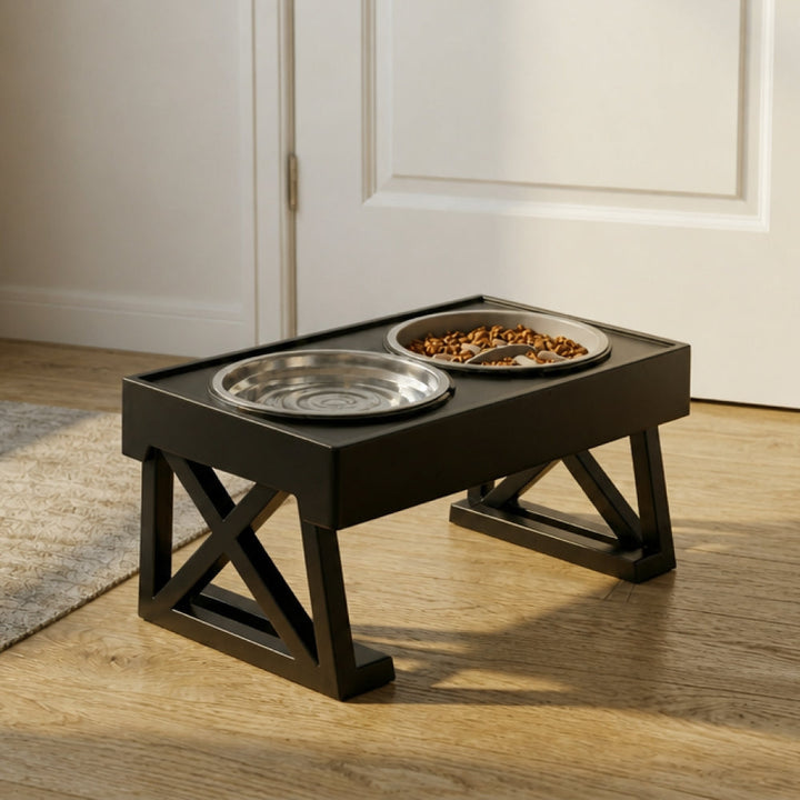 Adjustable Elevated Dog Bowl Stand | Slow Feeder | Healthier Eating Posture