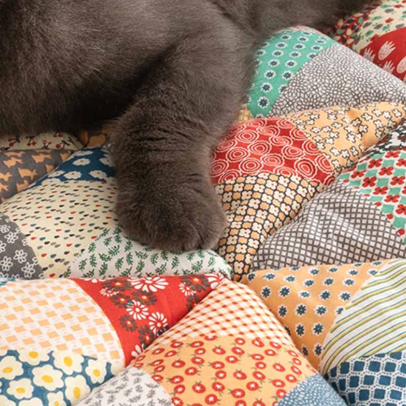 Floral Cotton Sofa Cover | Quilted Non-Slip Protective Couch Mat