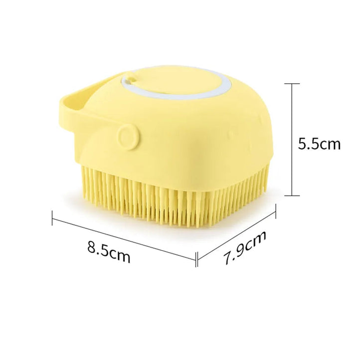 Silicone Dog Bath Massage Gloves | Pet Grooming Brush with Shampoo Dispenser