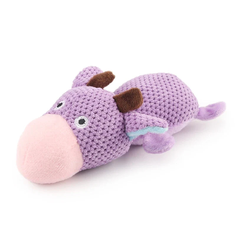 PlushPaws Rabbit & Hedgehog Squeaky Dog Toy