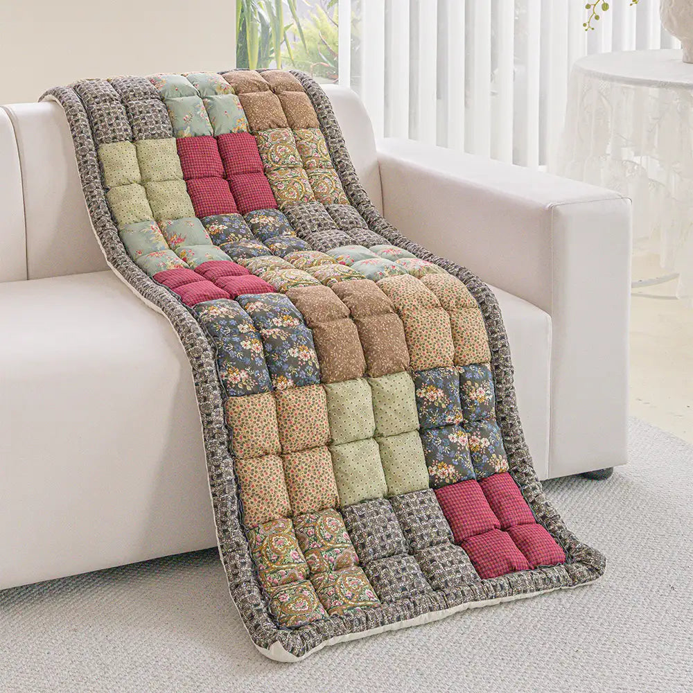 Floral Padded Pet Sofa Cover | Non-Slip Washable Couch Mat