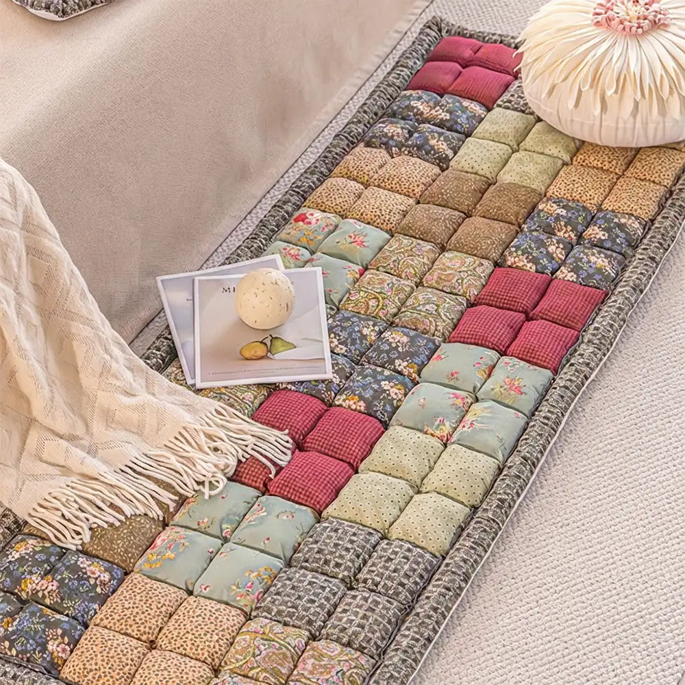 Floral Padded Pet Sofa Cover | Non-Slip Washable Couch Mat