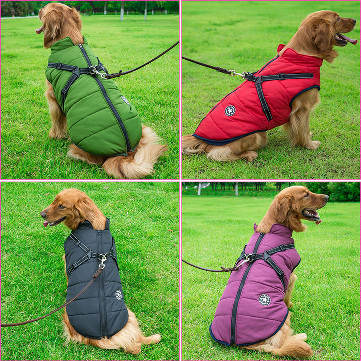 Waterproof Dog Jacket with Built-In Harness | Adjustable | Rain & Wind Protection | Sizes S–5XL